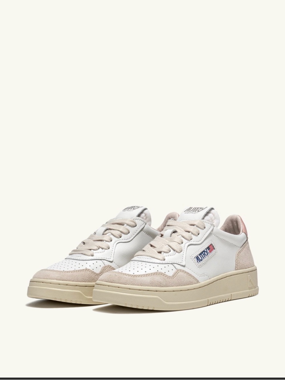 Autry Women's White & Beige Low-Top Sneakers